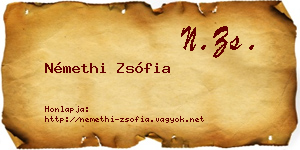 Némethi Zsófia névjegykártya